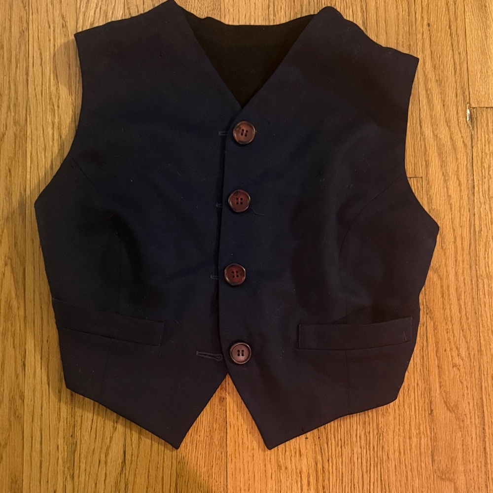 Vintage Dolce & Gabbana navy blue Vest with Brown Buttons